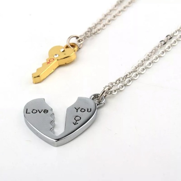 2Pcs European Sliver Plated Key Pendant Necklaces - Picture 2 of 6